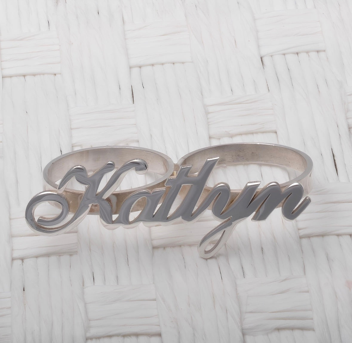 Custom name Two finger rings